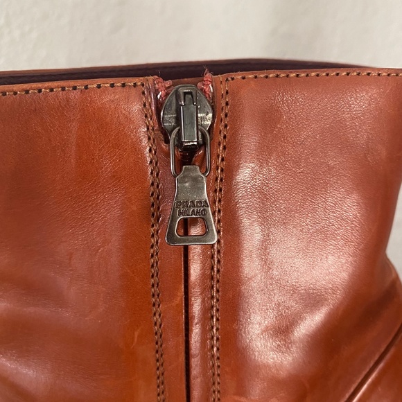 Prada Leather Brown Ankle Boots - Picture 9 of 12